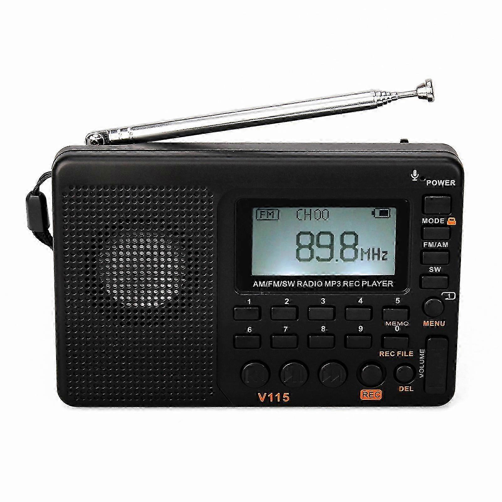 Retekess V115 Digital Radio Portable High Sensitivity TF Card Playback 3W Rechargeable FM/AM Radio with Short Wave for the Aged