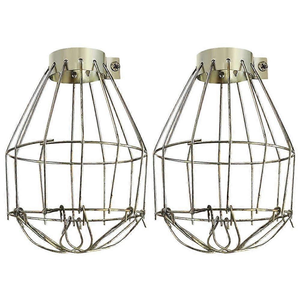 2 قطع مصباح لمبة الحرس مصباح معدني قفص لمبة معدنية الحرس النمط الصناعي مصباح معدني قفص الحرس