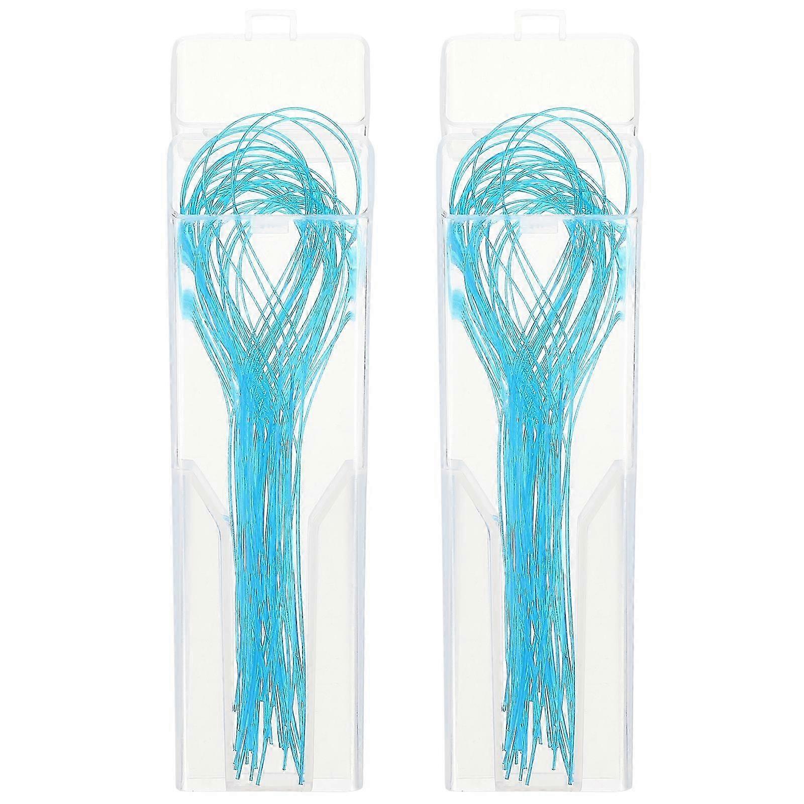 2 Boxes Professional Floss Threaders Orthodontic Threaders Dental Supplies (Green)