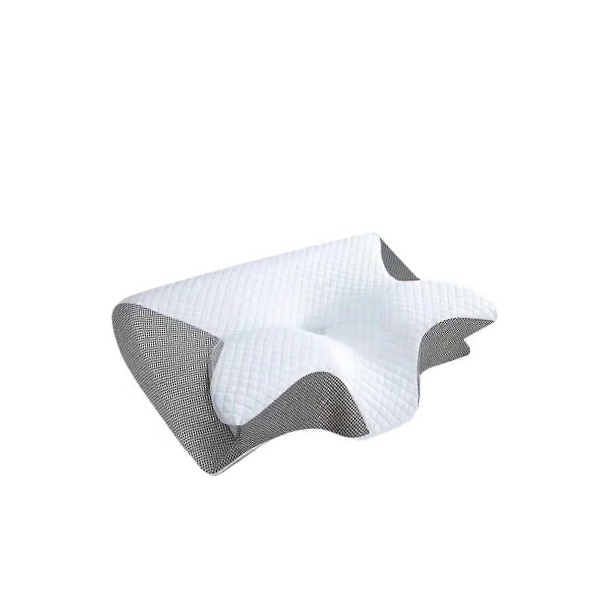 Memory Foam Neck Pillow Grey One Size Ergonomic Neck Support For Travel And Home Use