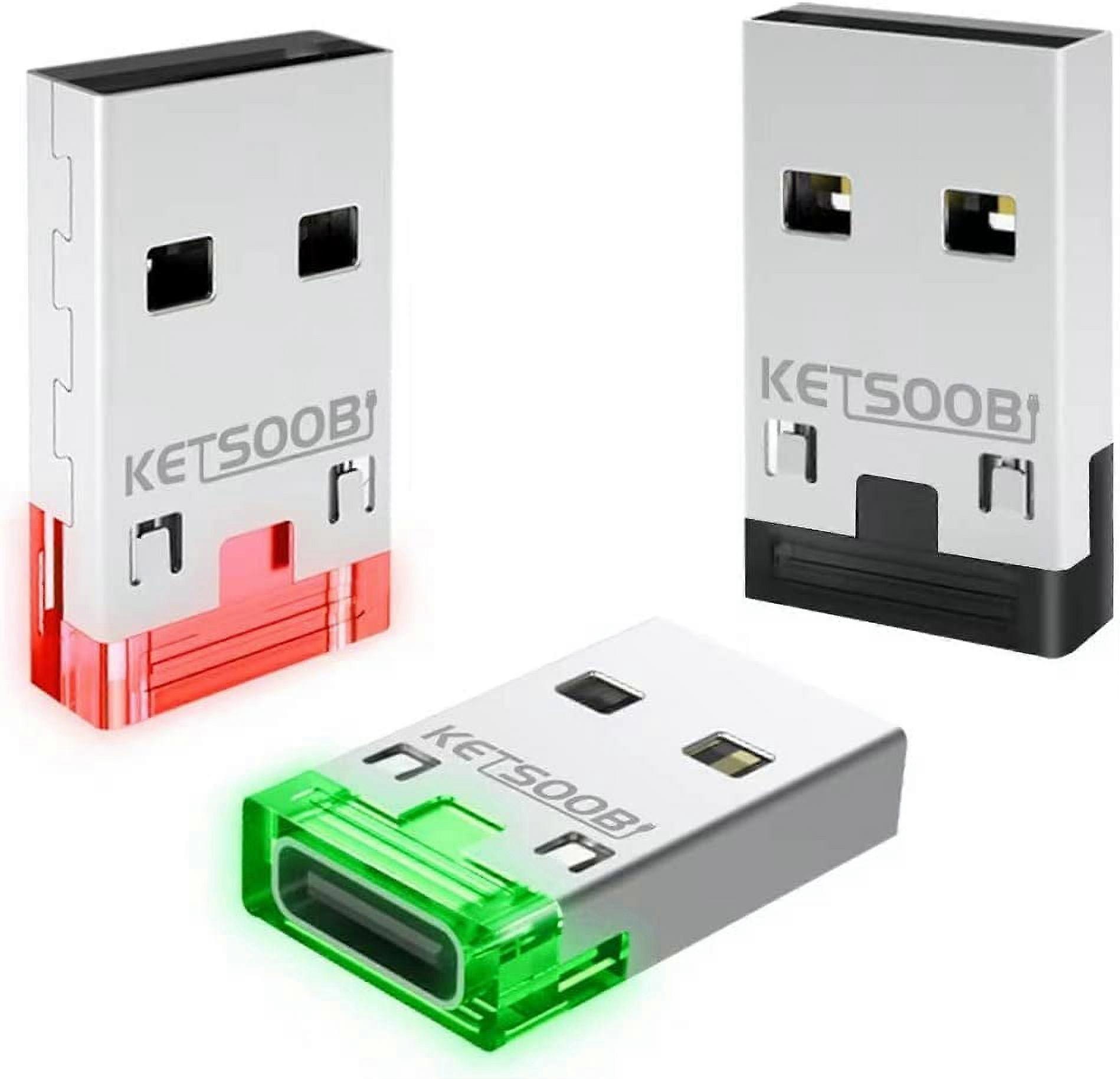 USB C to USB Adapter 3 Pack USB C Female to USB A Male with Indicator Type C to USB Converter Compatible