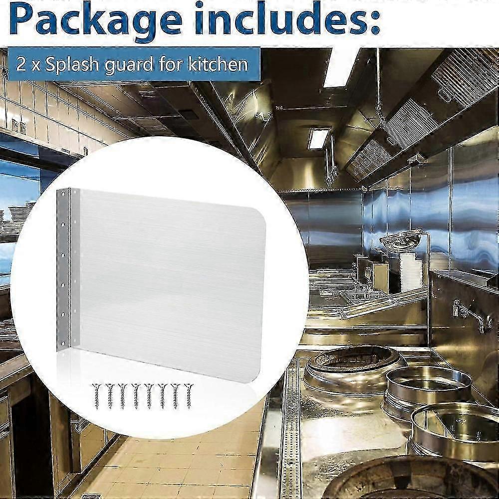 2 Pcs Stainless Steel Side Splash Guard for Commercial Restaurant Hand Sink 17 x 12 Inch
