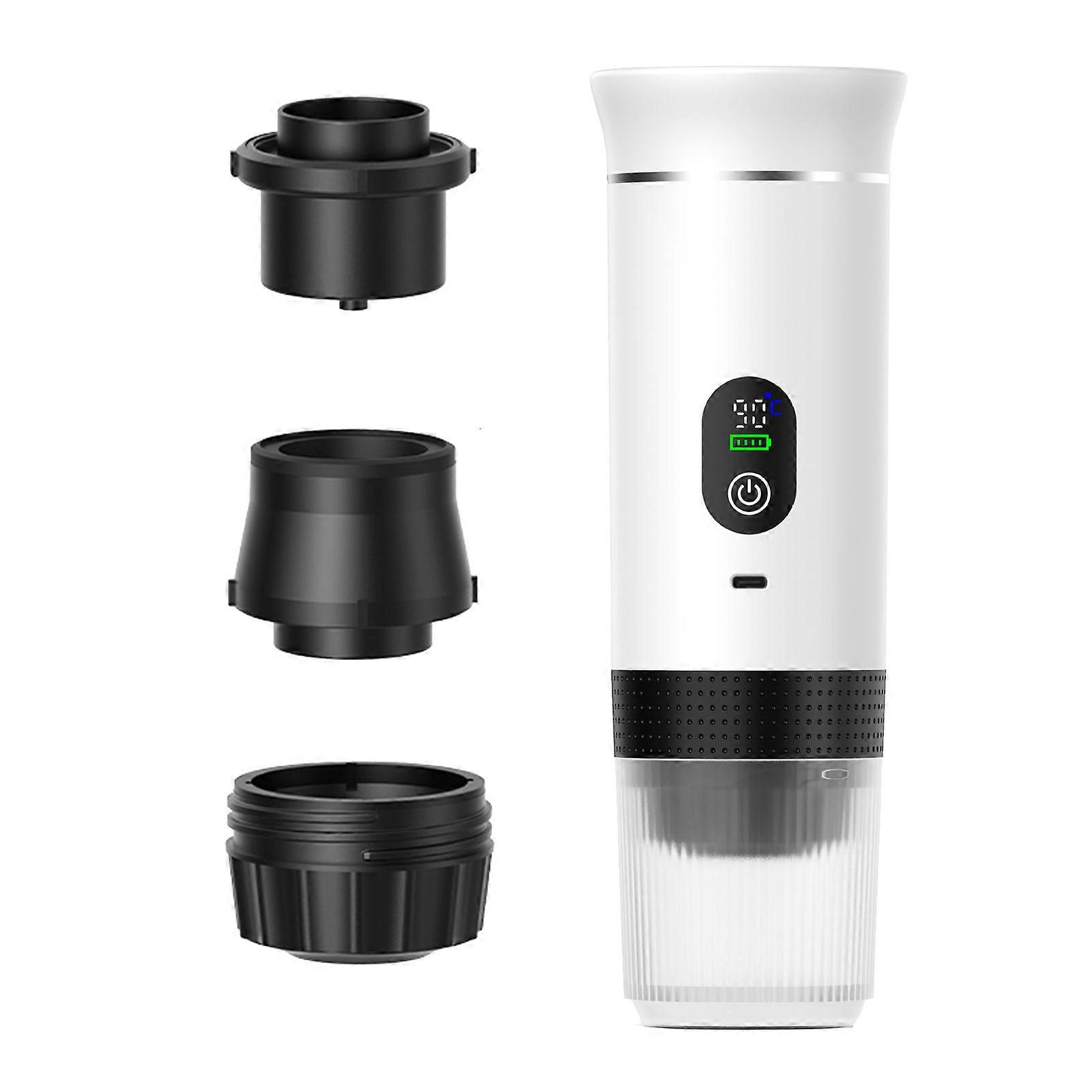 Practical Espresso Machine USB Rechargeable Cordless Coffee Maker with 7500mAh Battery for Travel Camping Office Use  White