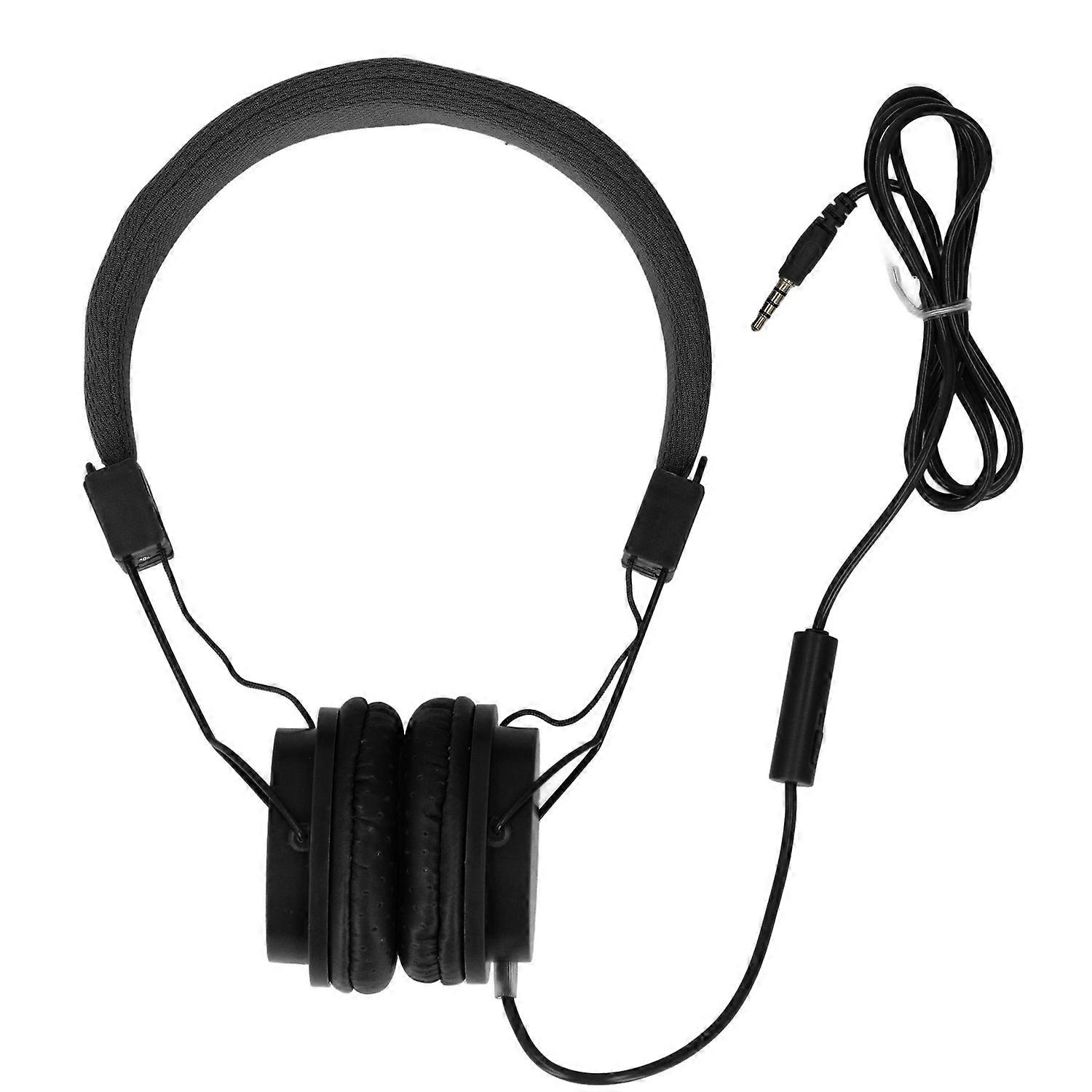 3.5mm Wired Headset with Mic Stereo Foldable Adjustable Headband Inline Control for Music Calls Game