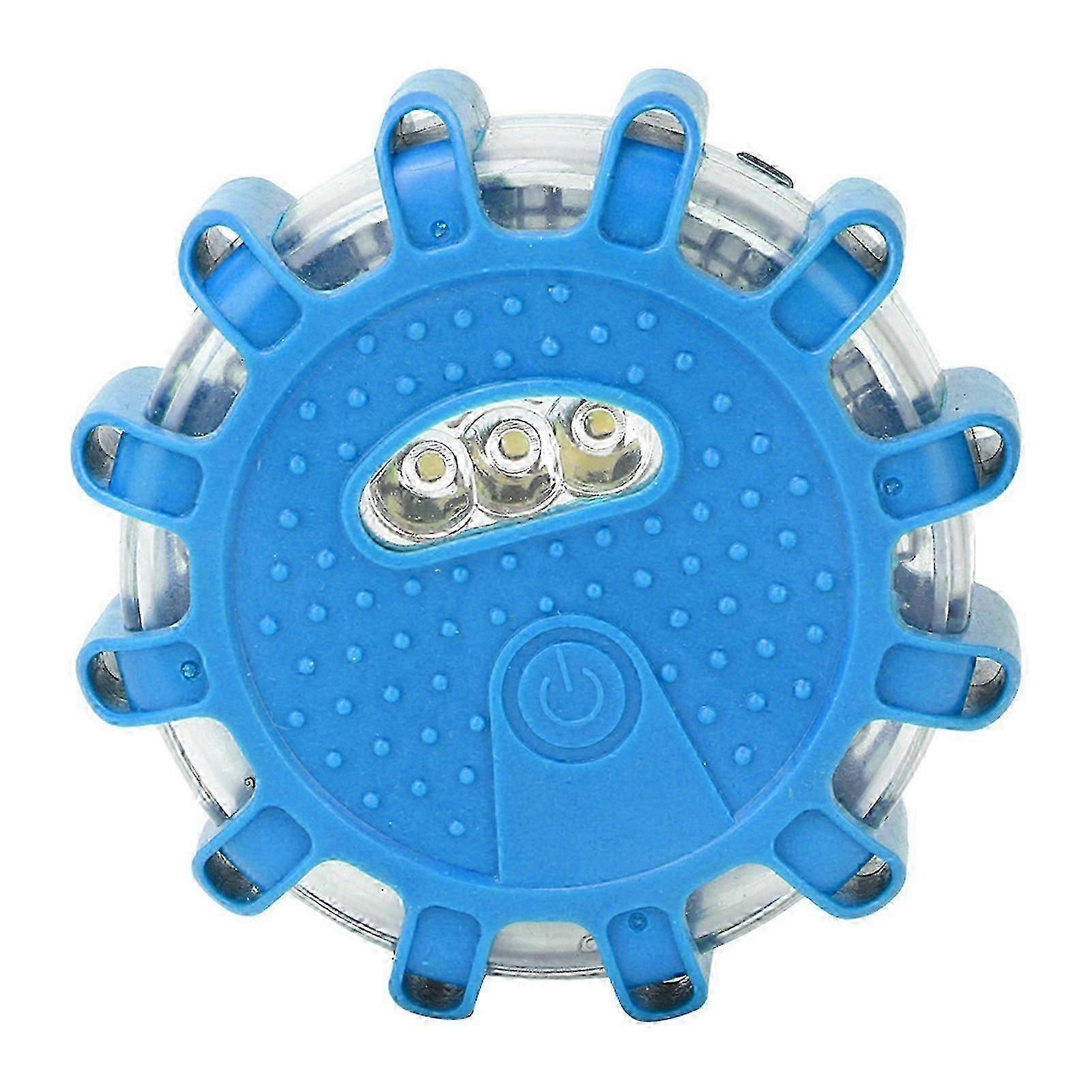 LED Round Beacon Car Warning Light Strong Magnetic High Beam Flashing Emergency Lights(Blue)