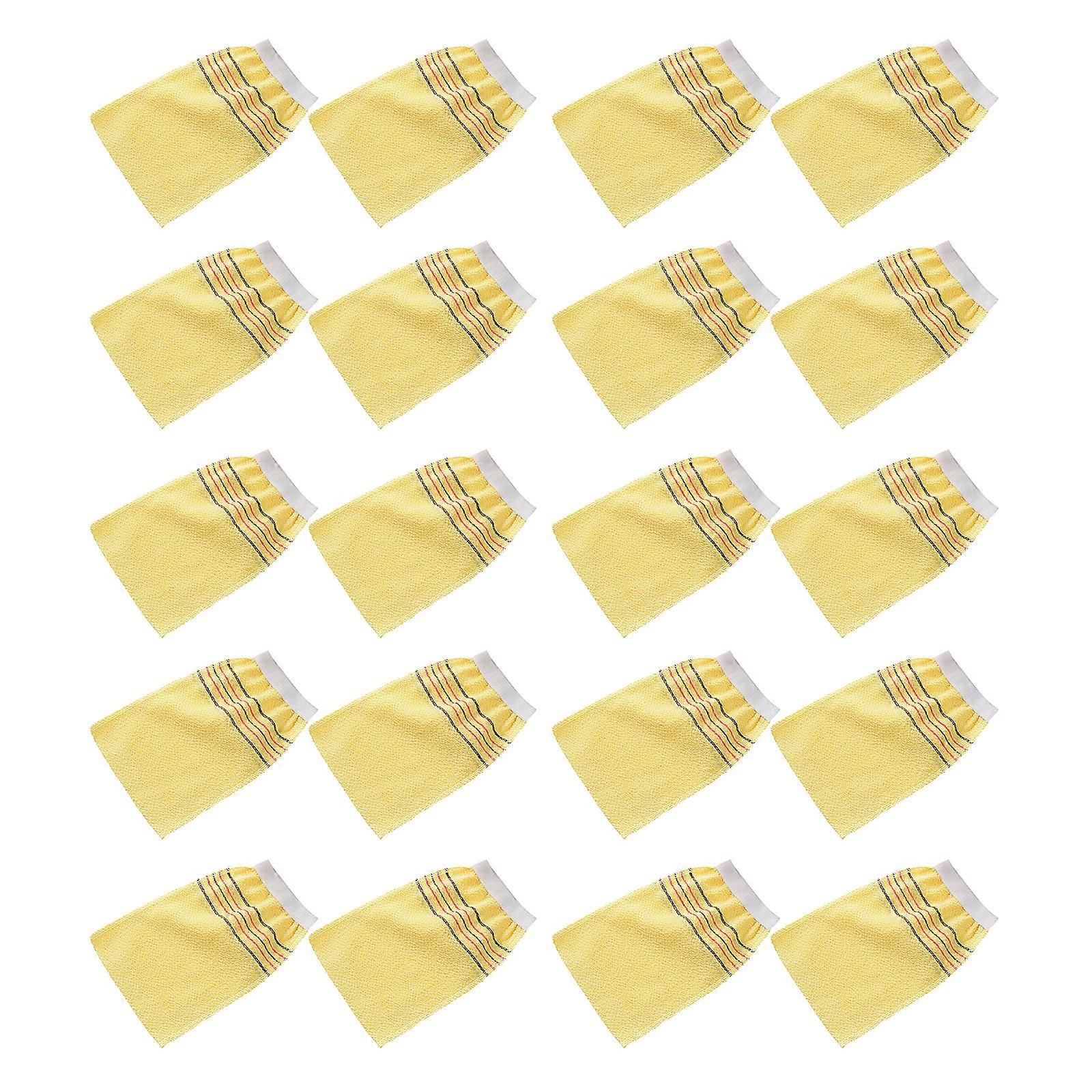 20Pieces Reusable Scrub Cloths Single Sided Design Quick Drying Polyester Material Suitable For Skin Type Multicolor