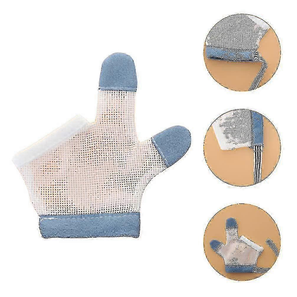 Protège-doigts rose respirant pour bébé, empêchant la succion du pouce.