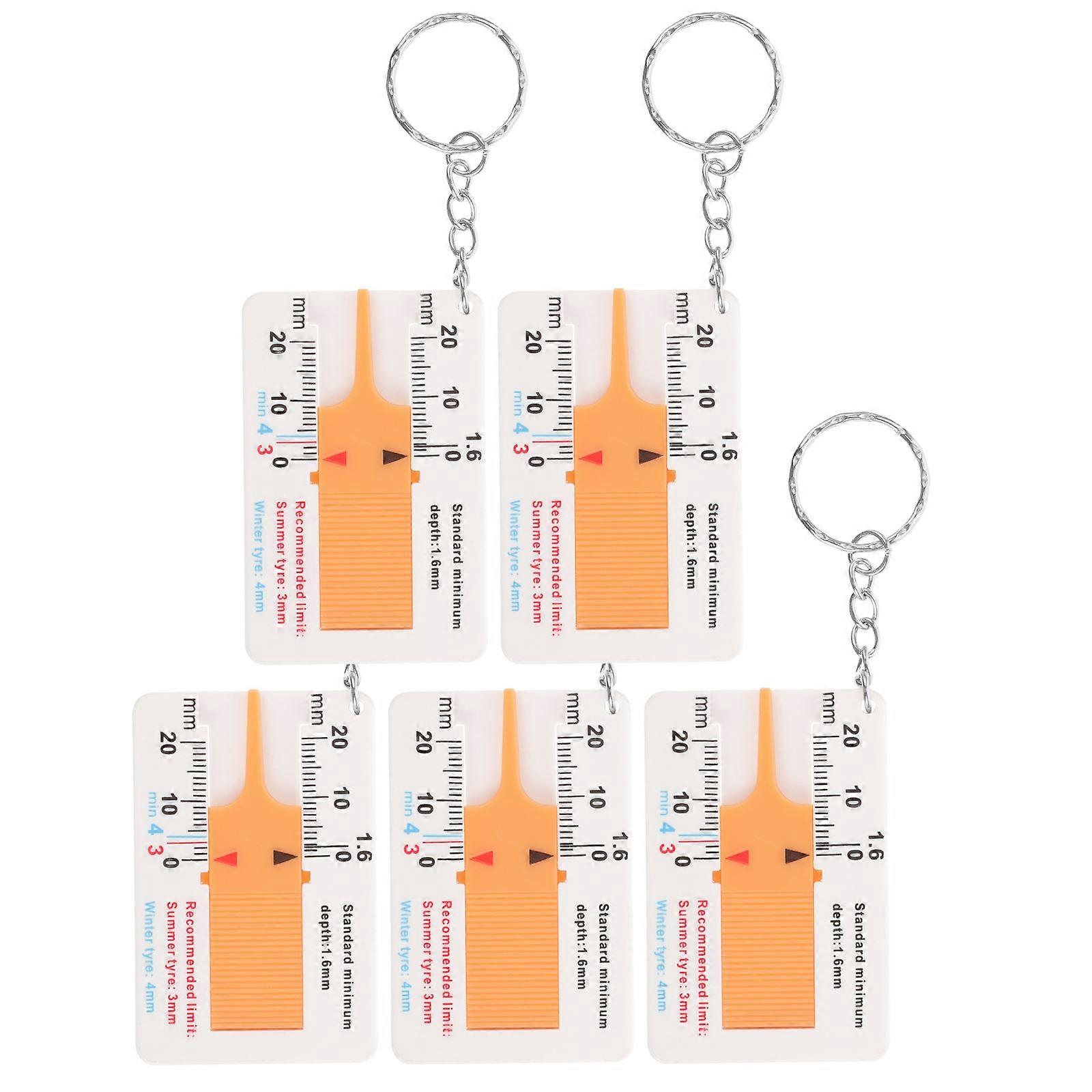 5pcs Tire Depth Gauge Tire Thread Measuring Gauge Car Tyre Tread Depth Meter Measurer Tool