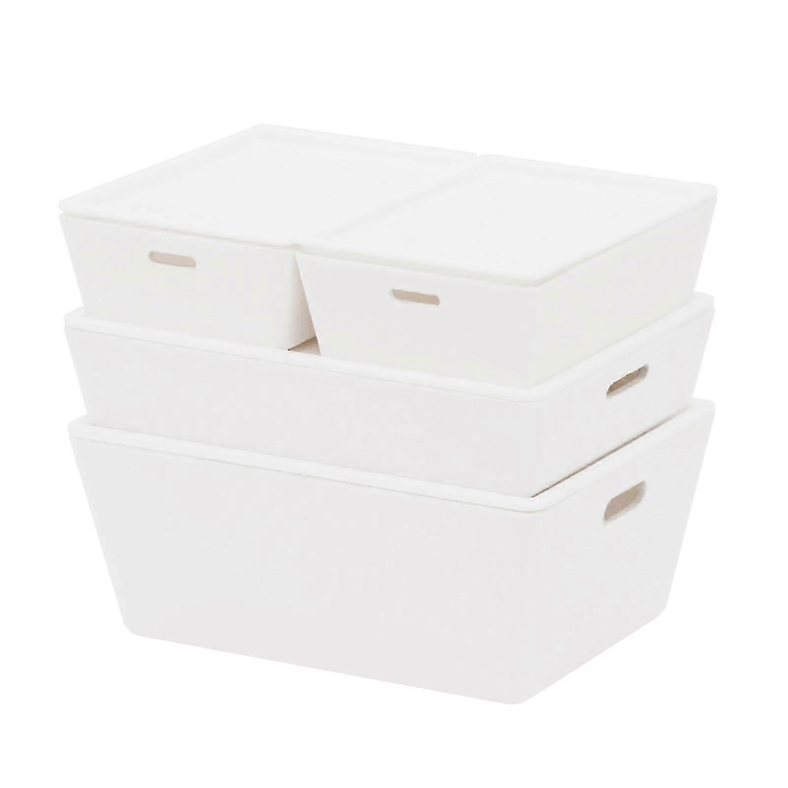 w 4Pcs Mini Storage Box Realistic Food Play Model ABS Simulation Dollhouse Storage Box for Scene Props