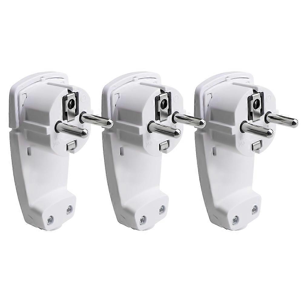 3Pcs Schuko Angled Plug Flat, Schuko Flat Plug 250 V (16 A), Schuko Plug, Schuko Plug Flat, EU Plug
