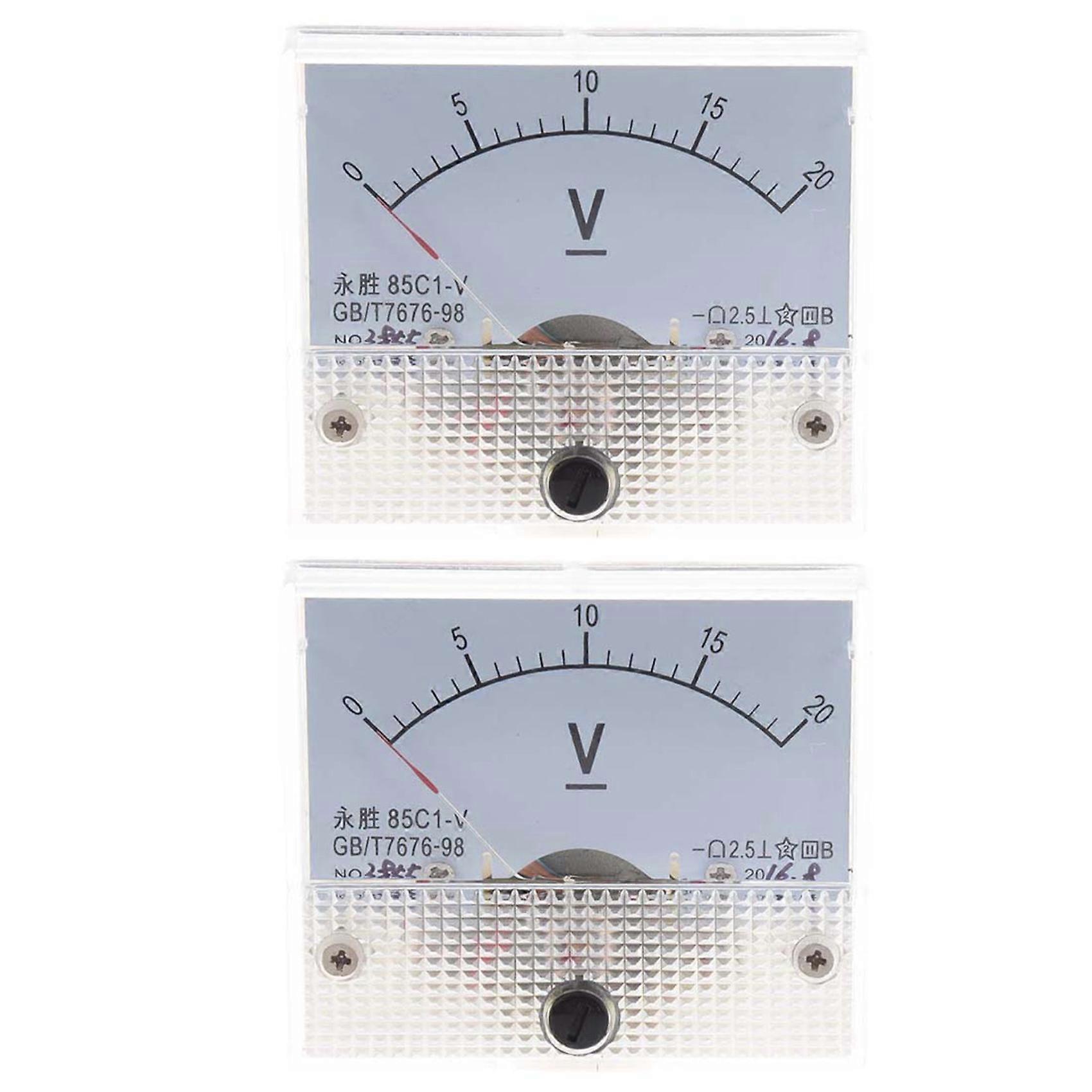 2X DC 0-20V 85C1-V Class 2.5 Voltmeter Analog Volt Panel Meter