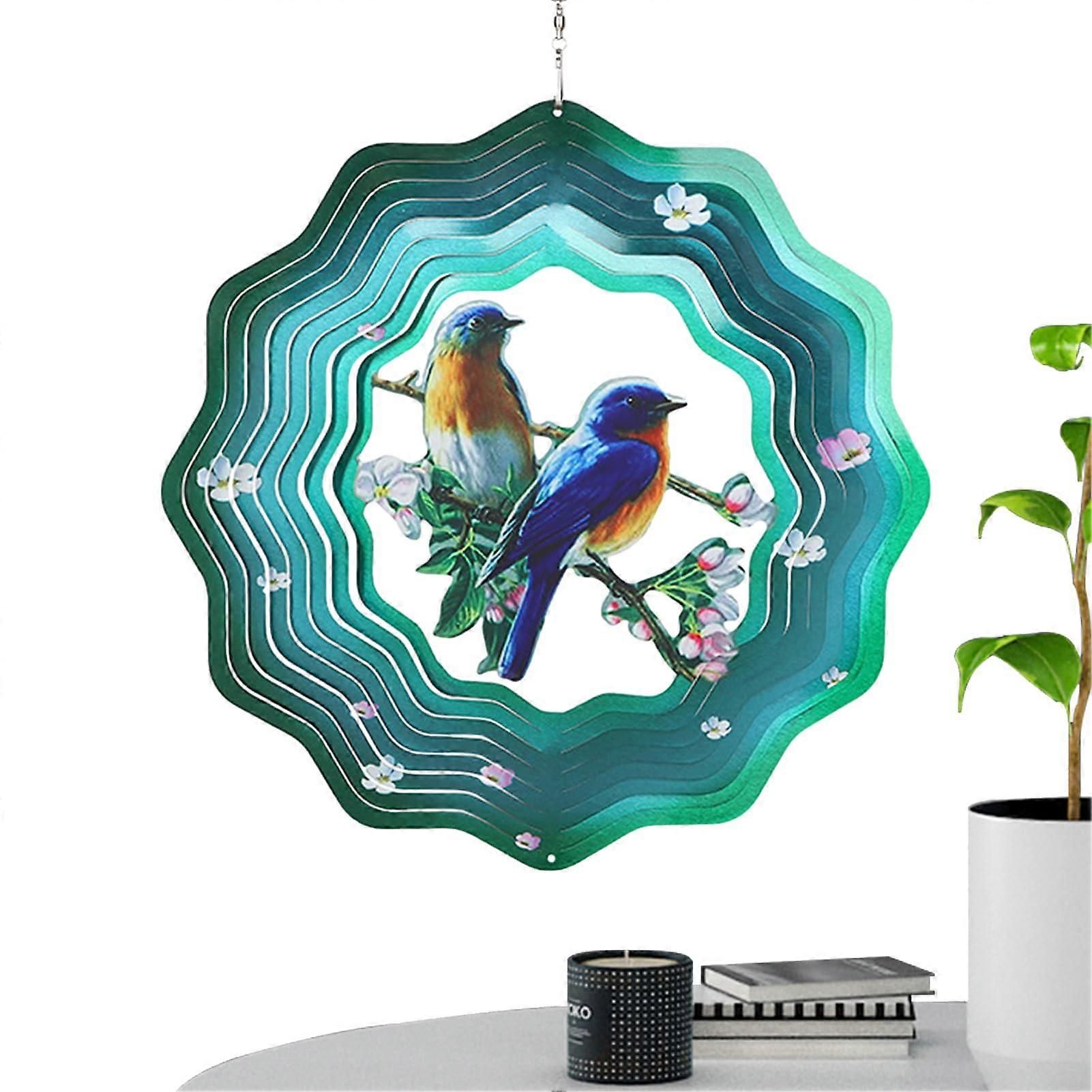 Outdoor Wind Spinner 3D Hummingbird Design, 360° Rotating Hanging Yard and Garden Decoration