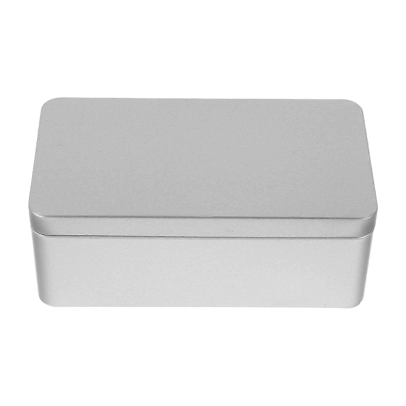 Silver Metal Storage Tin for Storage 1 Piece Rectangular Tinplate Container