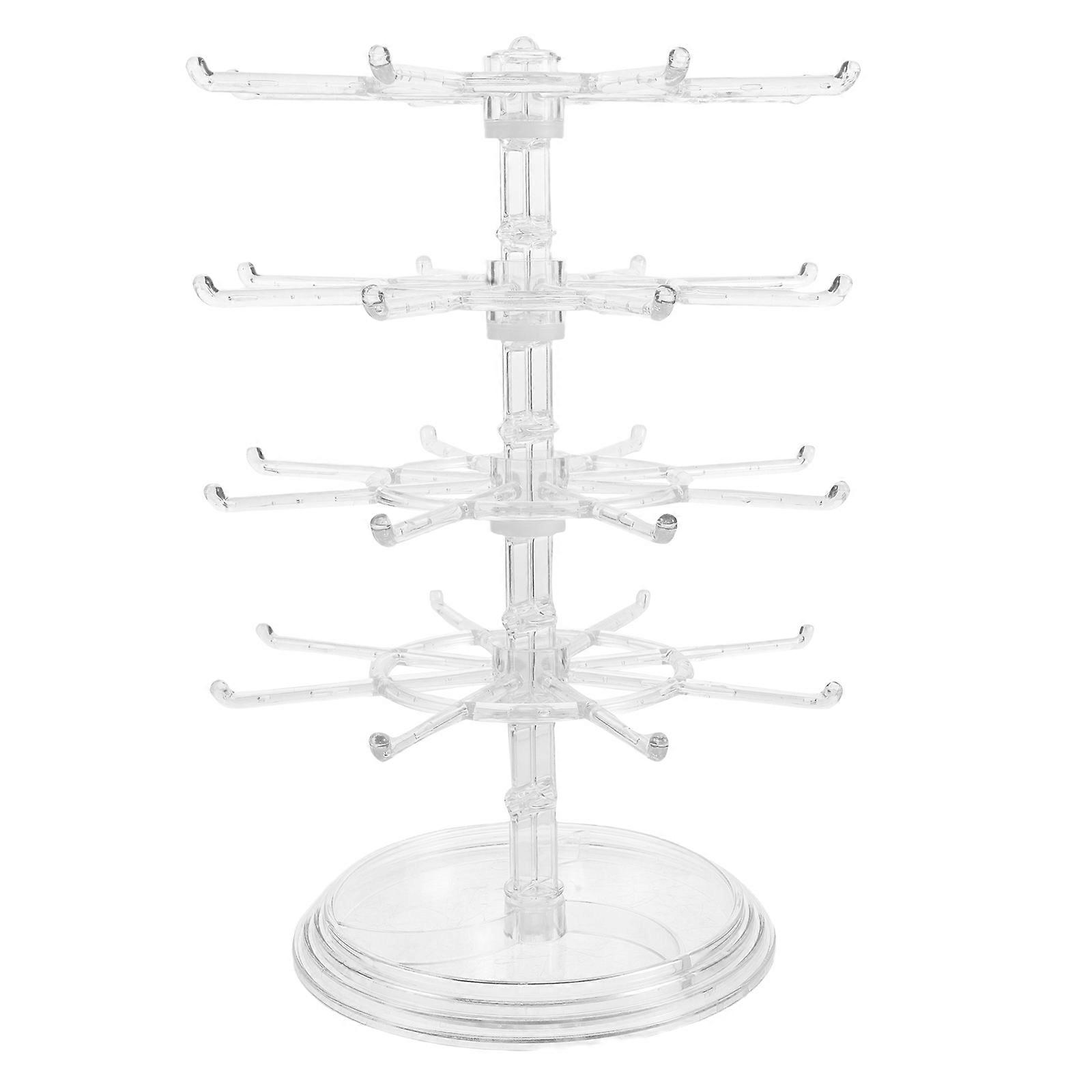 Rotating Jewelry Organizer Stand for Display with Transparent Plastic Material