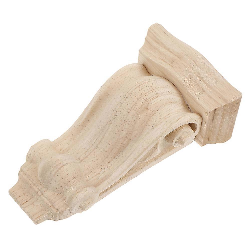 Carved Wooden Ornaments Rectangular Shape Shelf Bracket Indoor Spaces 22.00X12.00X8.00CM Khaki 1Pack