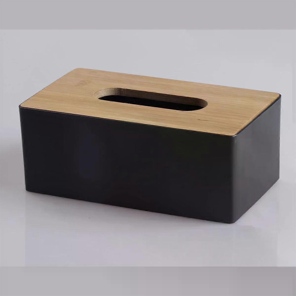Tissue Box Table Napkin Rings Tissue case Paper Box Container Bamboo Cover Solid Wood Storage Box Home Table Decoration