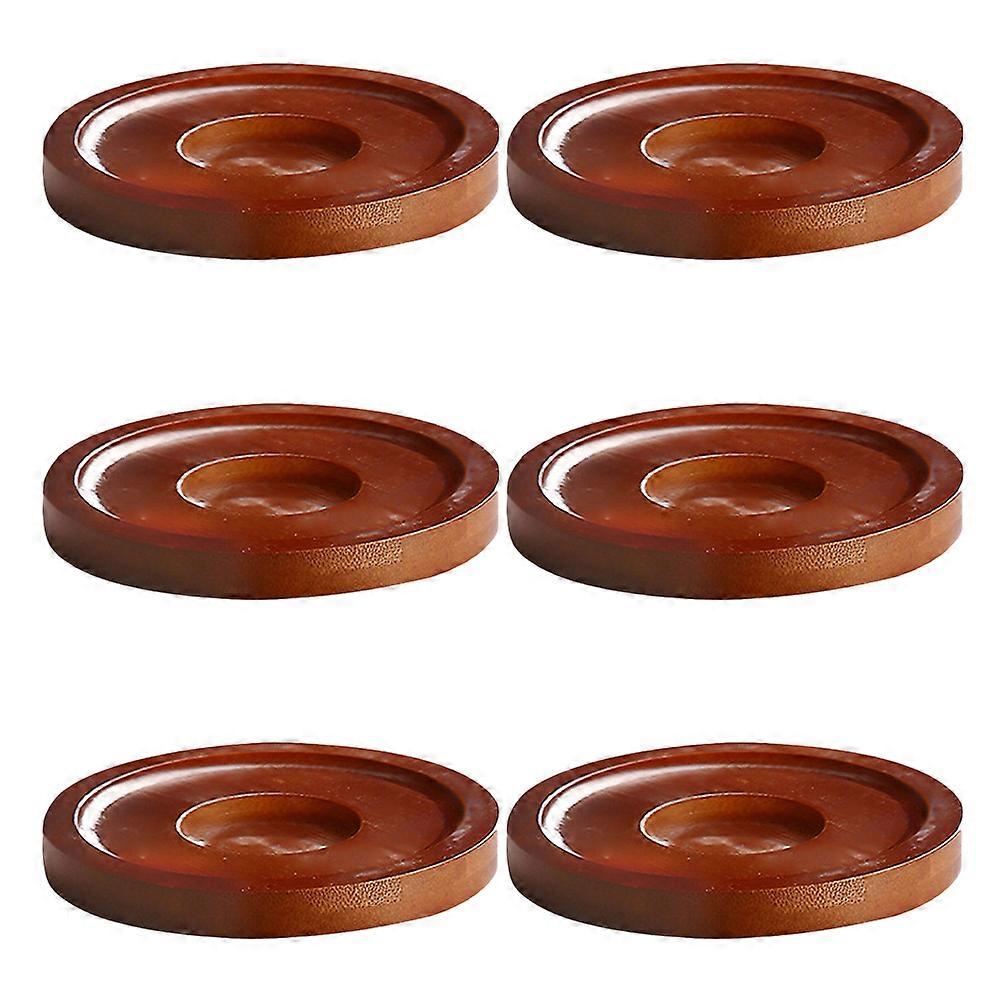 Wood Cup Coasters for Insulation Rotatable 6Pcs Rustic Drink Holder Set