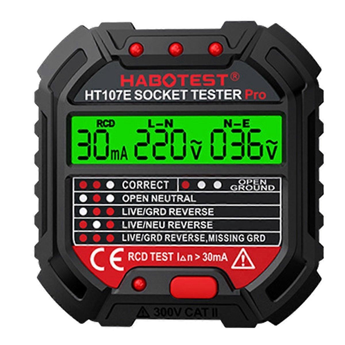  HT107 Pro Socket Tester Voltage Test Socket Detector UK Plug
