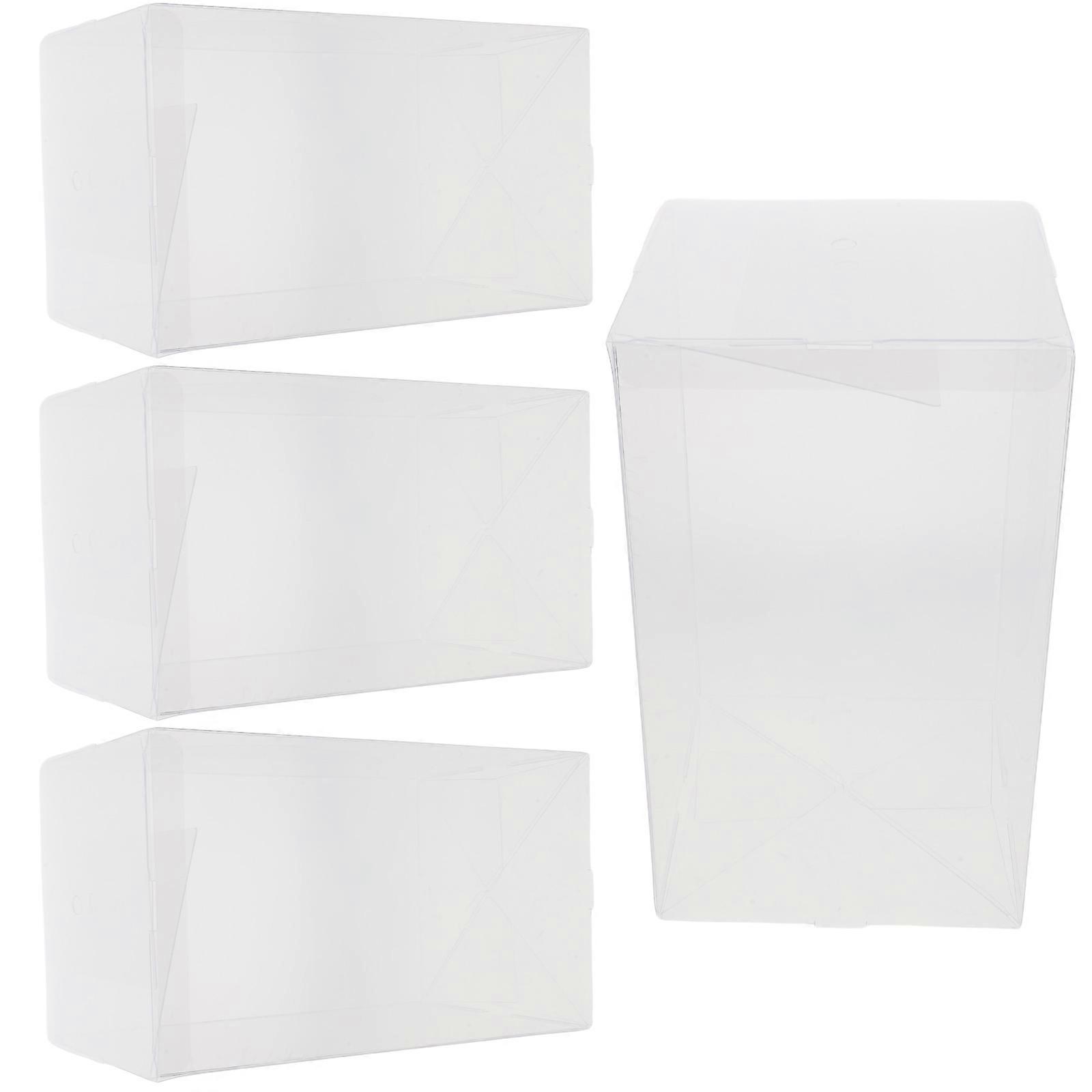 Plush Toy Storage Boxes with Clear Display Case 4Pcs Set for Home