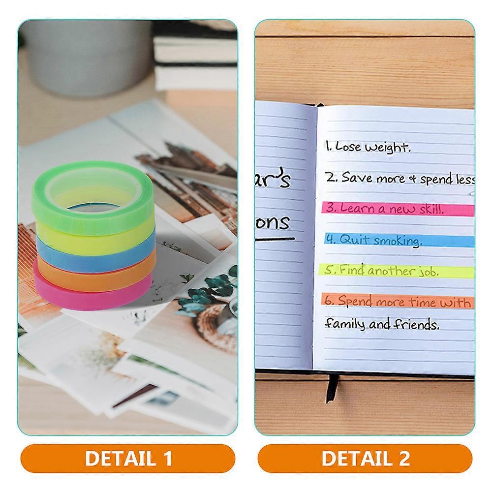 20 Rolls of Colored Marking Tapes Transparent Page Markers Professional Highlight Tapes