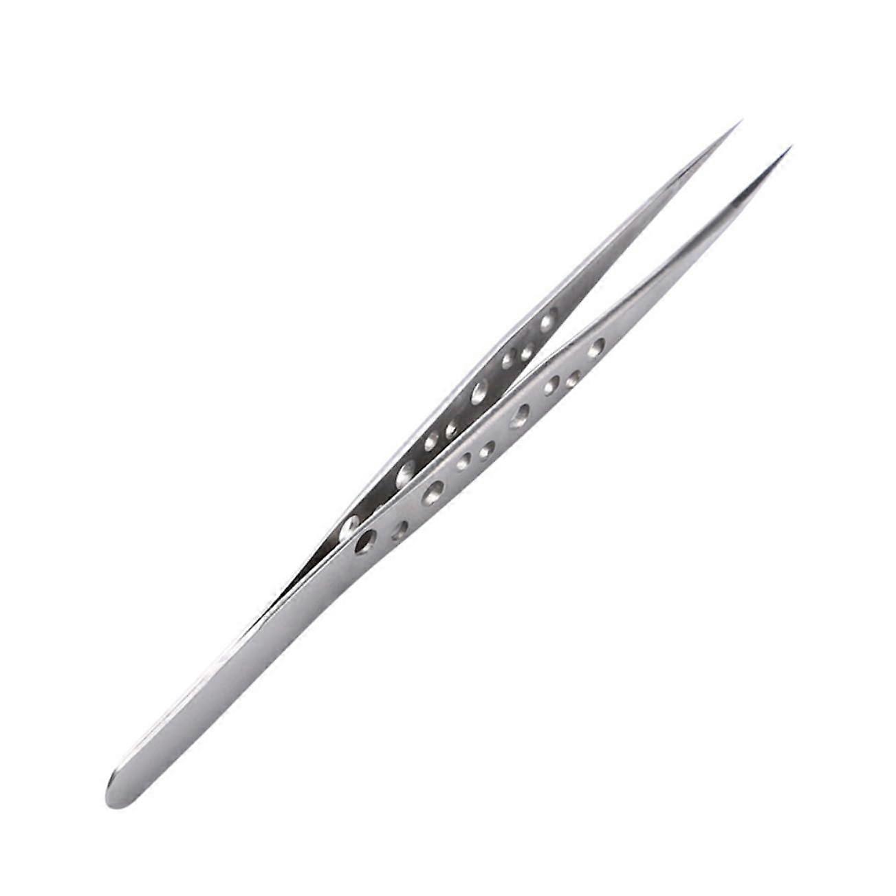 2Pcs Precision Eyebrow Tweezers with Fine Point Tips AntiStatic NonMagnetic Manicure Tools