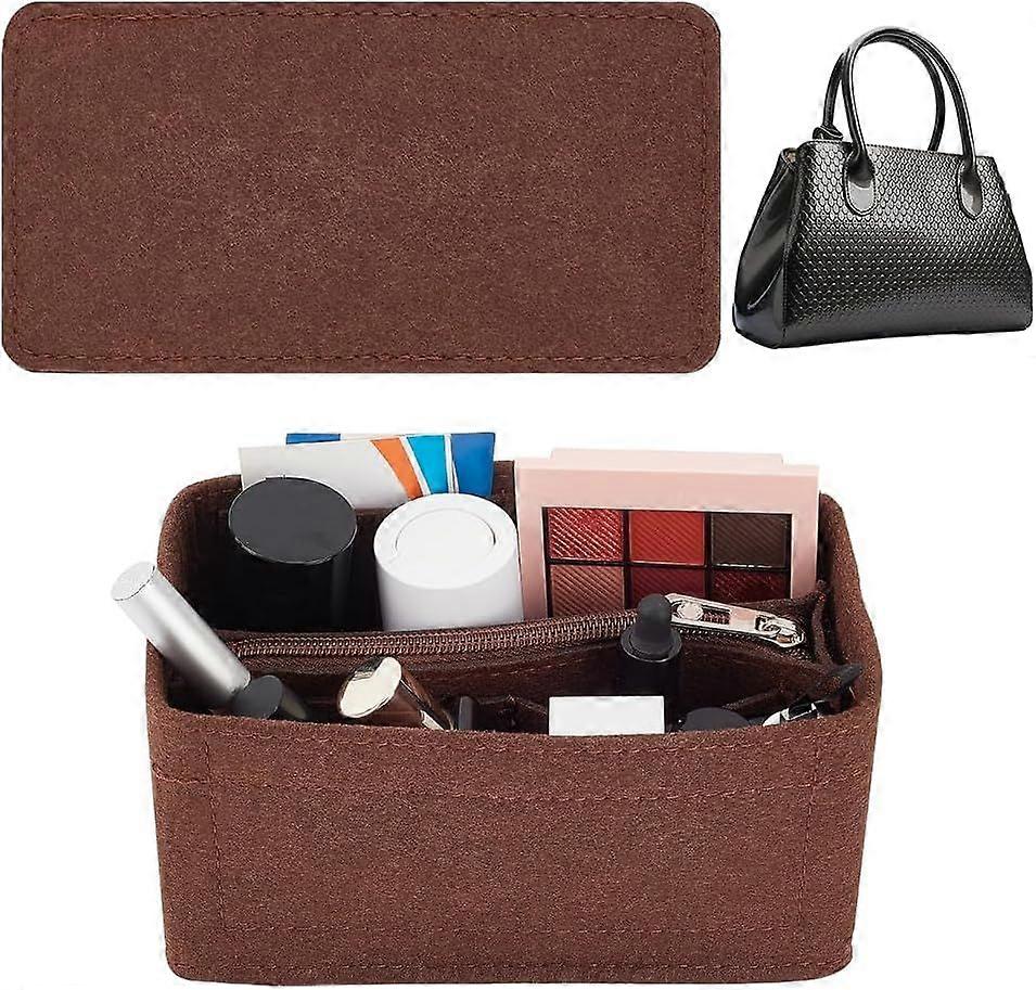 3pcs Felt Tote Bag Insert Organizer Felt Handbag Organizer Multiple Compartments Toiletry Bag Insert Interior Shaper Detachable Rectangle Bag In Bag w