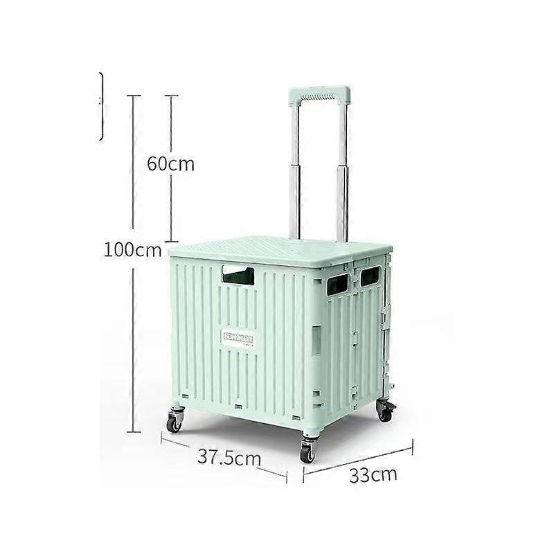 Foldable shopping cart with extendable handle and wheels, foldable multi-function storage cart