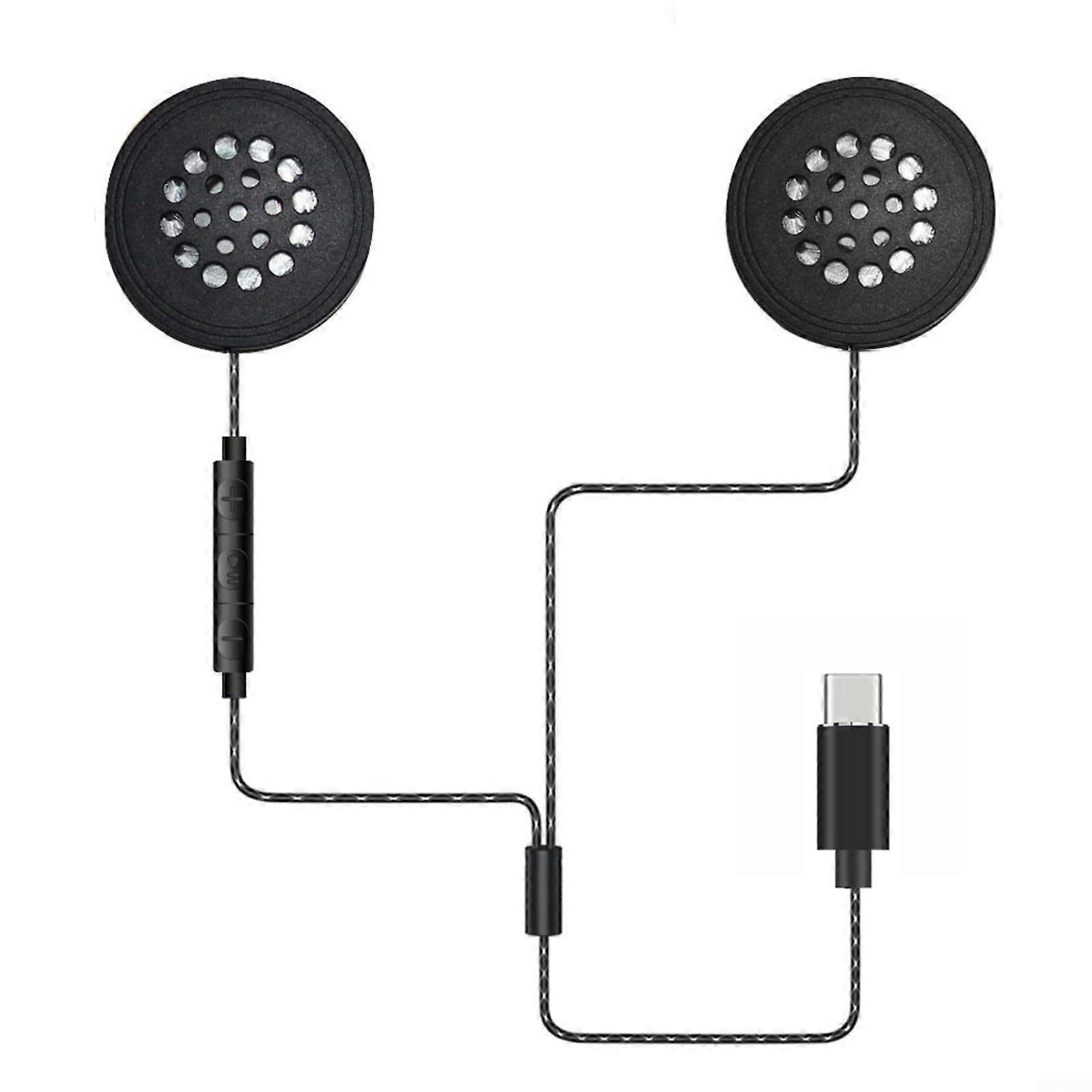 Type C Wired Headphones With Mic Inline Controls For Volume And Calls, MultiDevice Compatible For Riding And Skiing