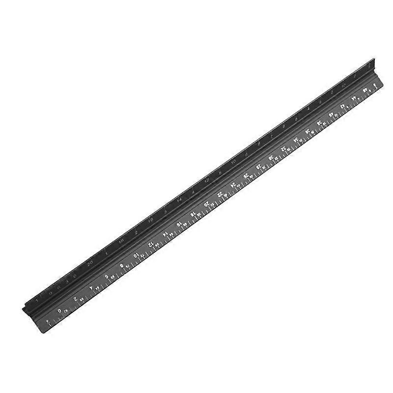 Metal Scale Ruler, 33cm Triangular Scale Rulers for Architects Engineers, Metric Ruler for 1:20, 1:25, 1:50,etc.(1pcs, black)