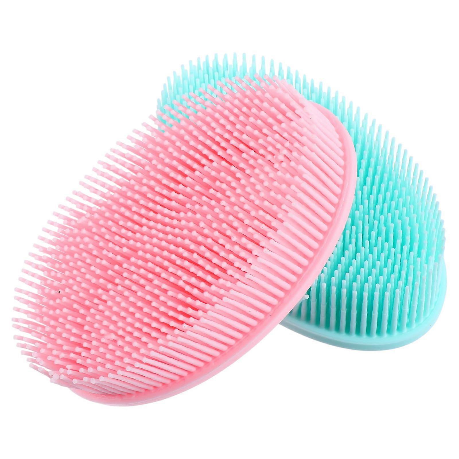 2pcs Silicone Body Scrubber for Bath and Shower Soft Exfoliating Brush with Massage Function
