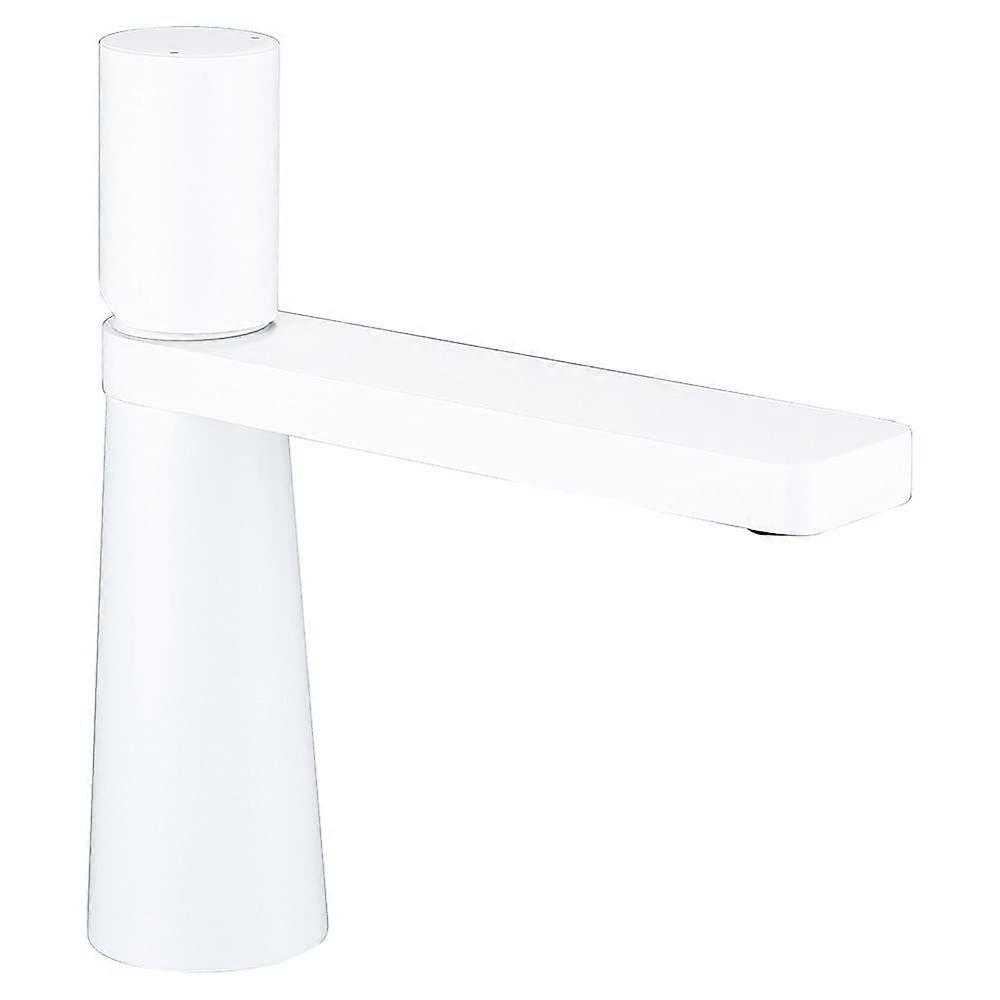 Bathroom Sink Faucet Solid Brass Single Handle Mixer Tap Gloss White Deck Mounted Lead
