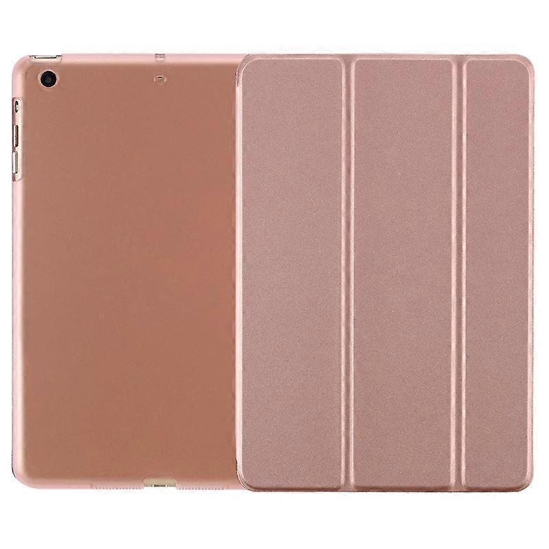 Case For Ipad 10.2 Inch 2019/2020/2021 Tri-fold Rose Gold One-piece Mini Smart Sleep Leather Thin