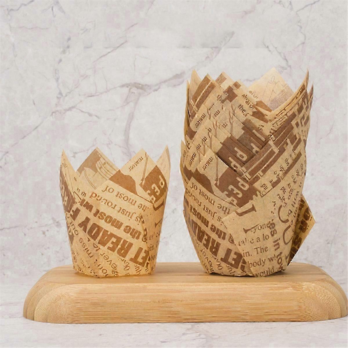 50PCS Newspaper Style Cupcake Liner Baking Cup B