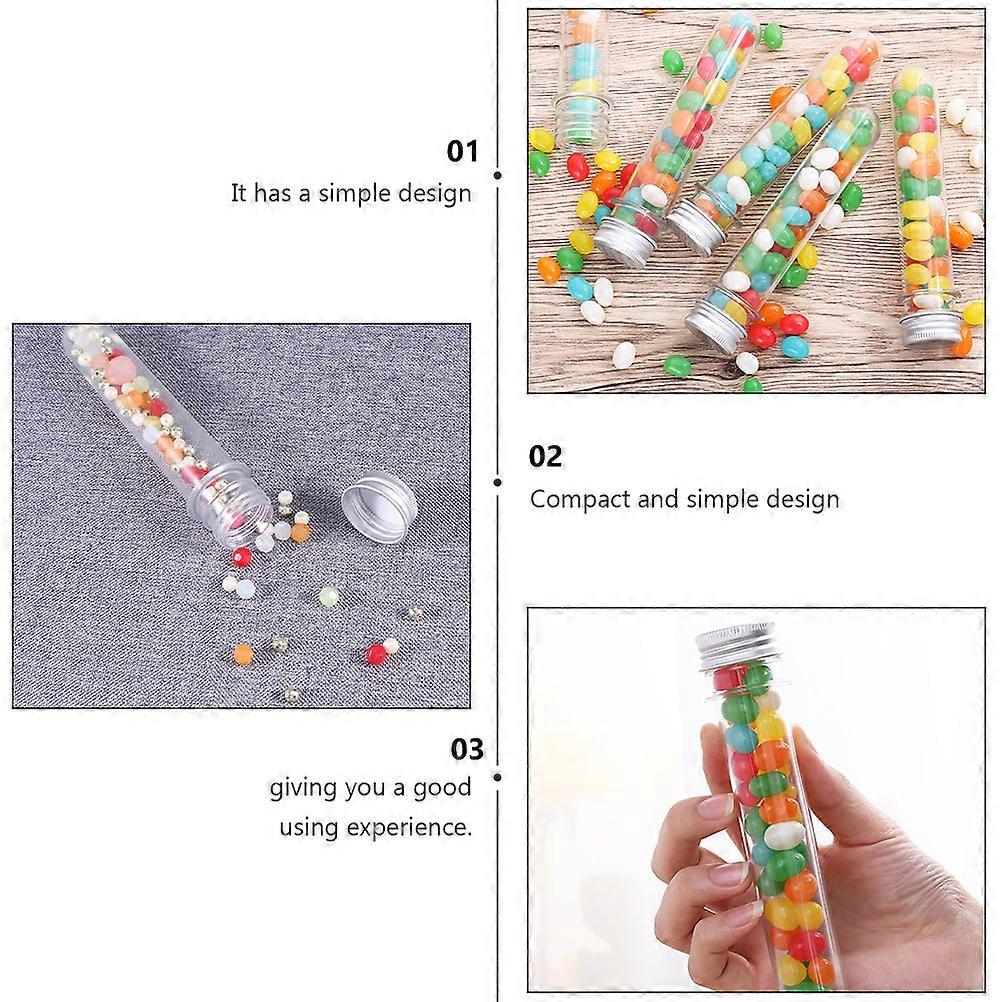 18Pcs Test Tube Bottles for Candy Tubes Storage Container Silver Plastic