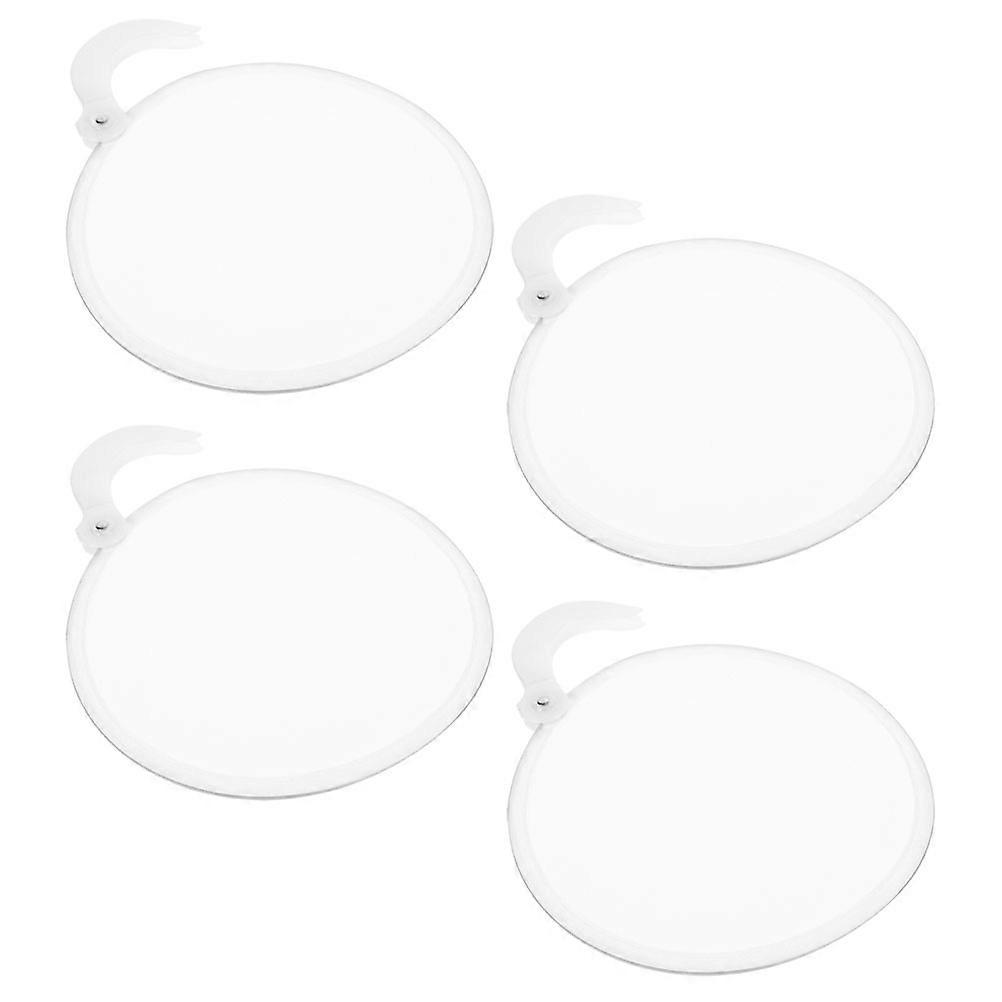 Foldable Circular Fan Handheld Design For Photo Props White 4Pcs