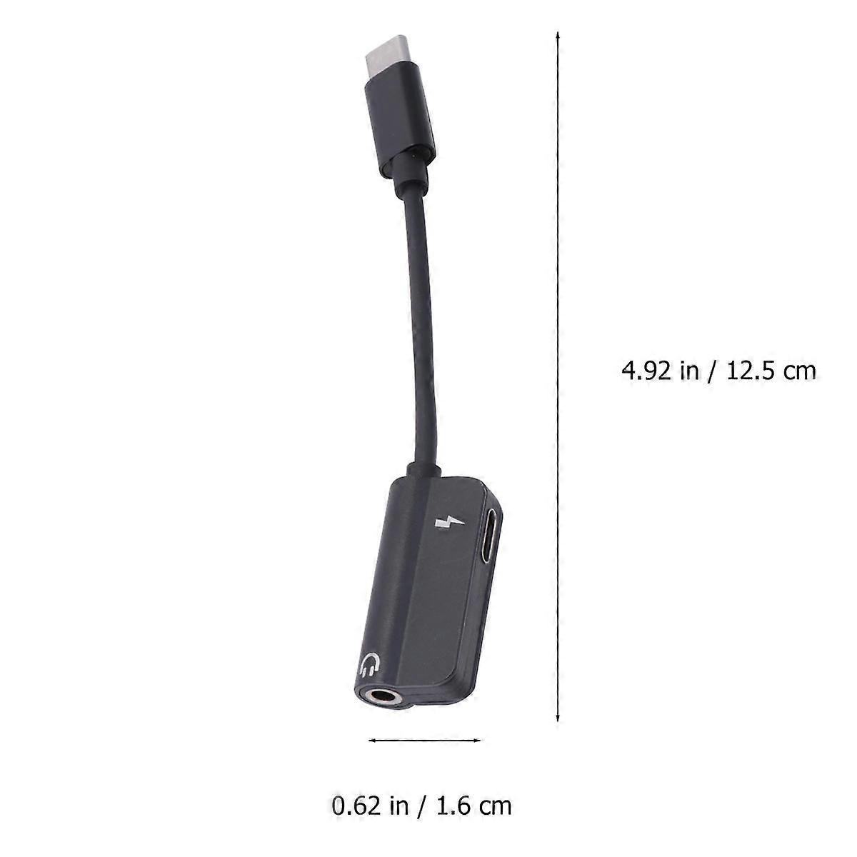 Headphone Adapter for Phone Featuring 2-in-1 Function Black Color