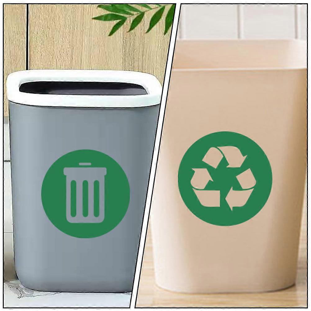 Trash Sorting Label Sticker Green Adhesive for 2Pcs Waste Sorting Use