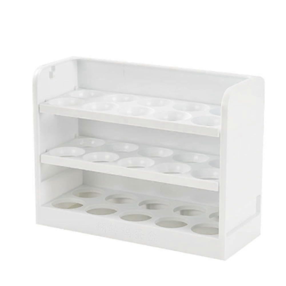 Egg Storage Container with Collision Protection, Durable PS Refrigerator Egg Holder for 30 Eggs