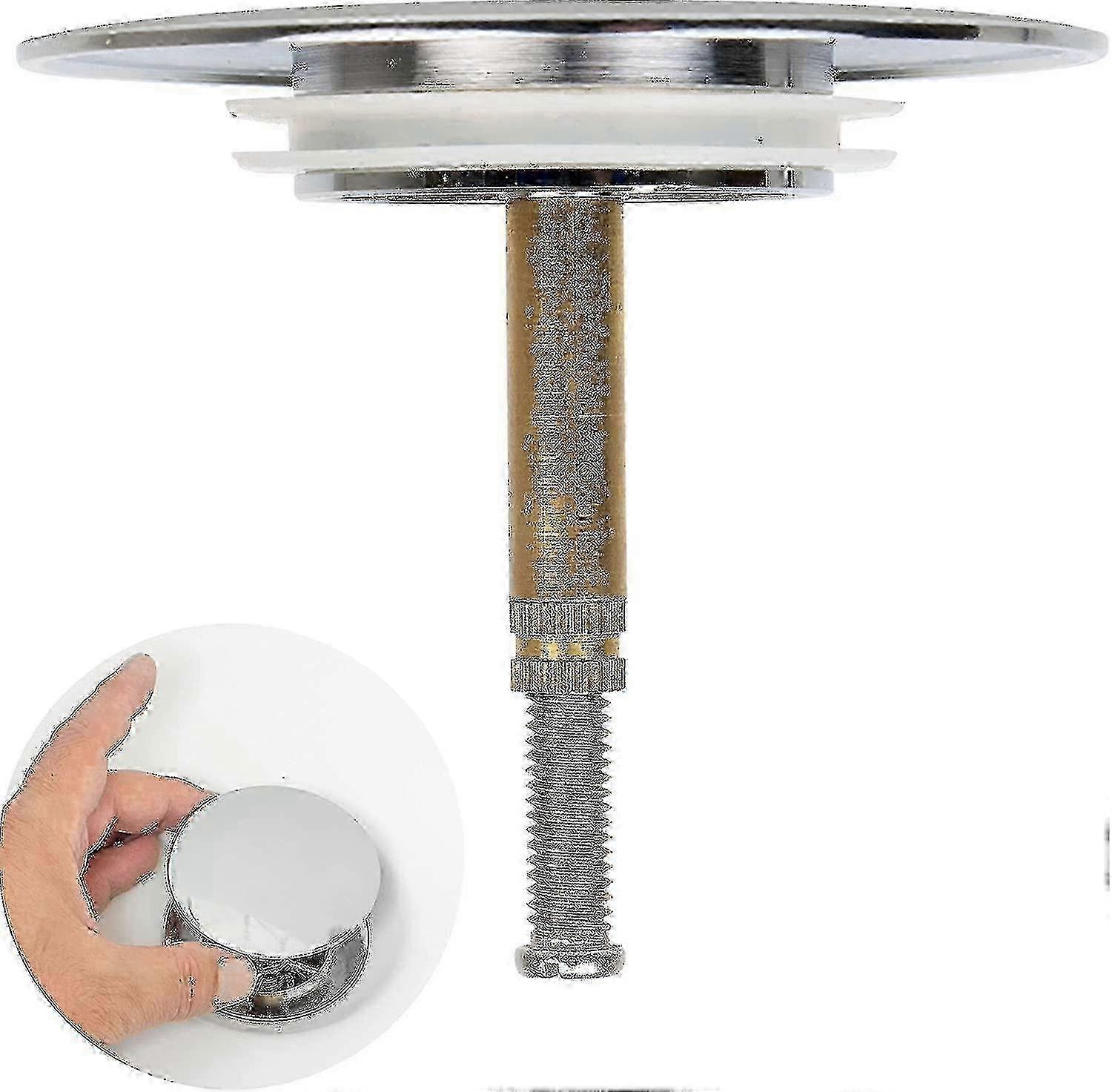 70mm universal bath stopper for sinks, chrome brass, height adjustable 2025