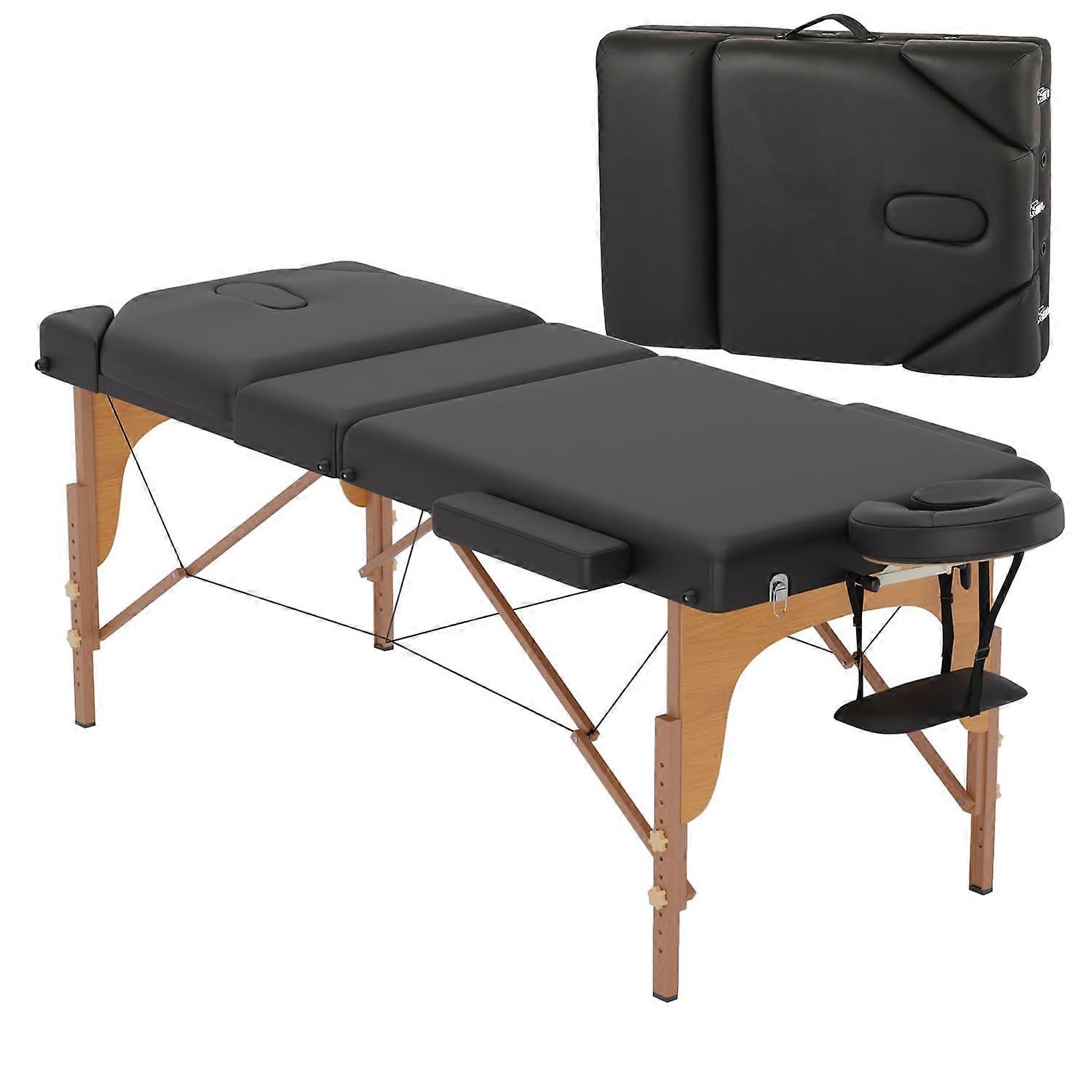 Portable Folding Massage Table Height Adjustable 28in Wide Spa Bed with Oxford Backpack