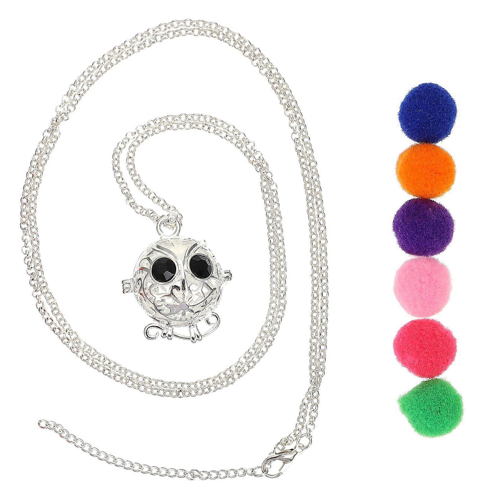 Aromatherapy Pendant Owl Shape for Neck Decor 1Set Copper Necklace
