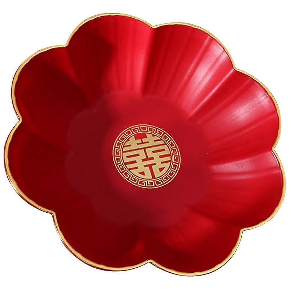 Red Wedding Fruit Tray for Serving Snacks 1 Piece