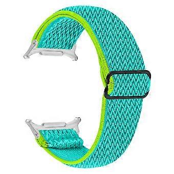 Für Samsung Galaxy Watch Ultra 47mm Nylon Uhrenarmband Verstellbares elastisches Armband mit Silber Conn