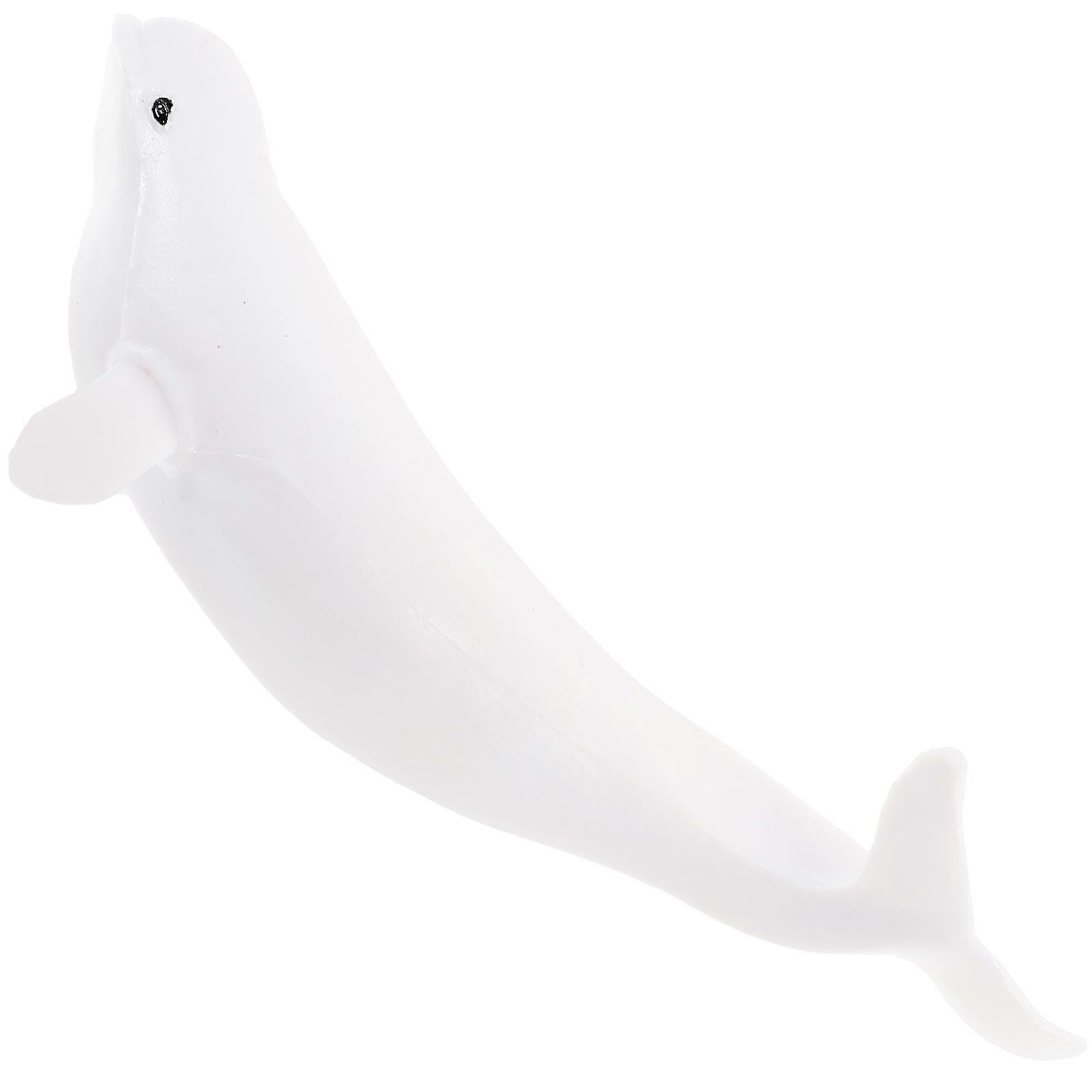 White Simulation Whale Model Whale Figure for Decor 2Pcs Plastic Figurines