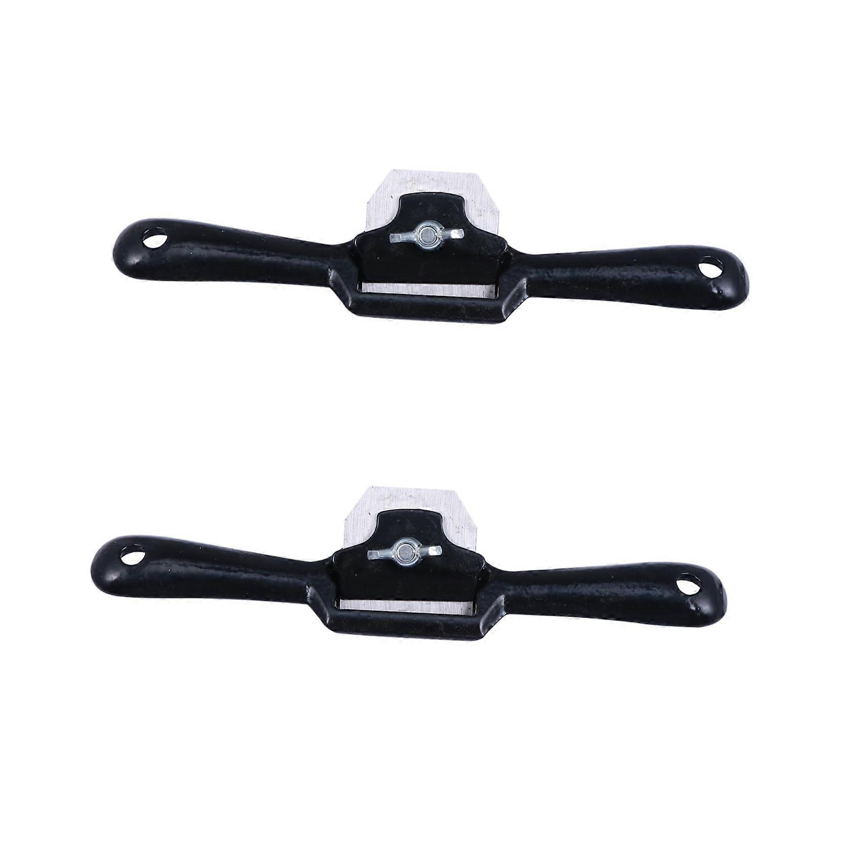 2Pcs Wood Spokeshave Set Adjustable Carpentry Hand Plane with Comfortable Grip and Flat Base