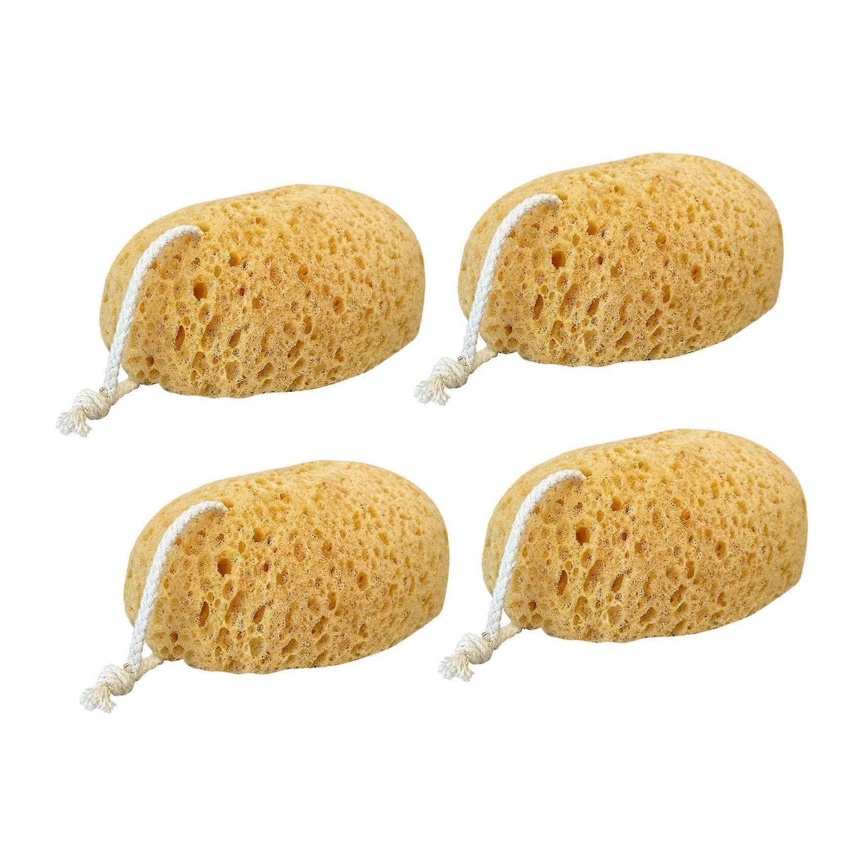 Honeycomb Shower Sponge for Gentle Exfoliation, Soft Foam Bath Sponge with Hanging Loop, 4pcs