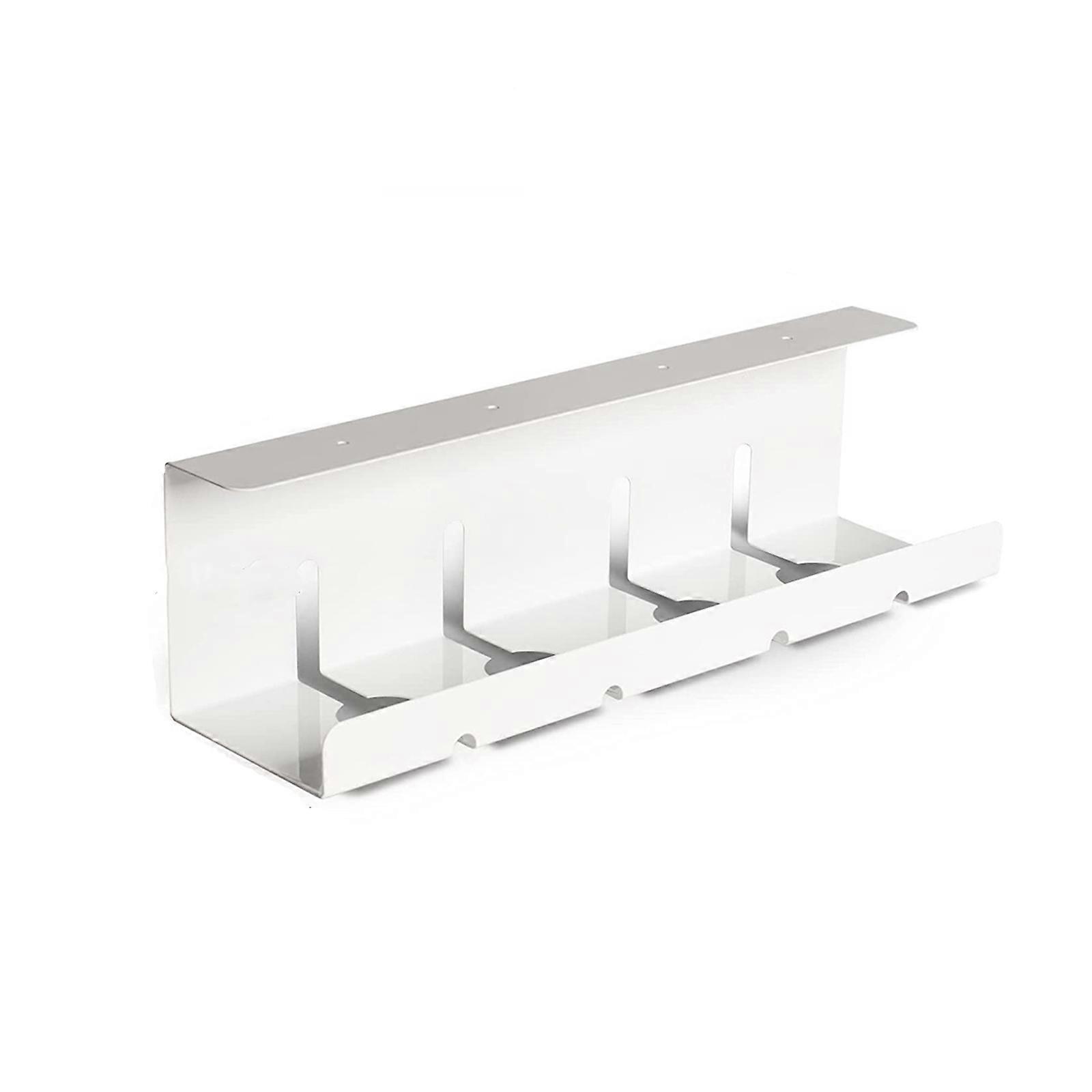 Efficient Under Desk Organizers Includes Cable Holder For Tool Release Setups Durable Iron Construction Space Saving Design  White
