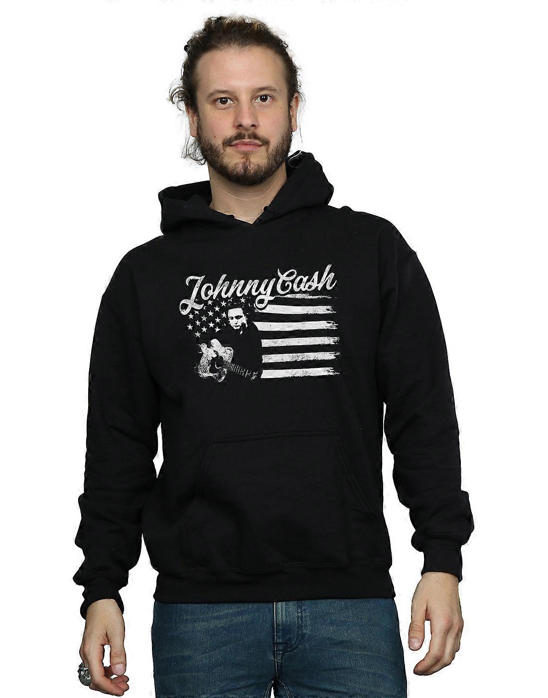 Johnny Cash hommes drapeau rayures Sweat à capuche