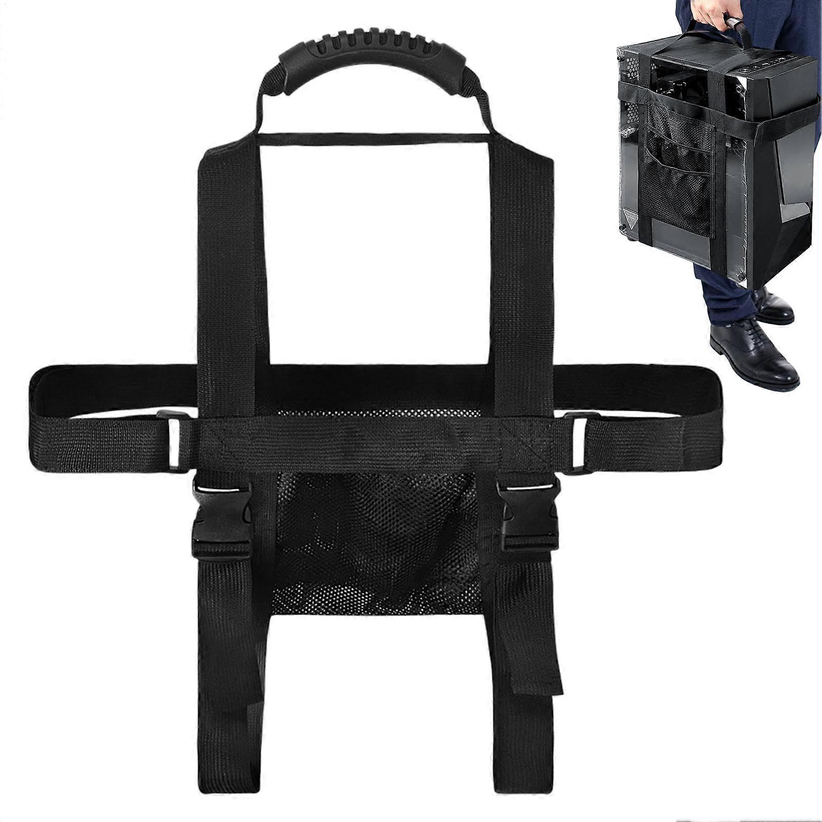 PC Tower Carrying Strap with Adjustable Buckle, Impact Protection and Cable Organizer Pockets