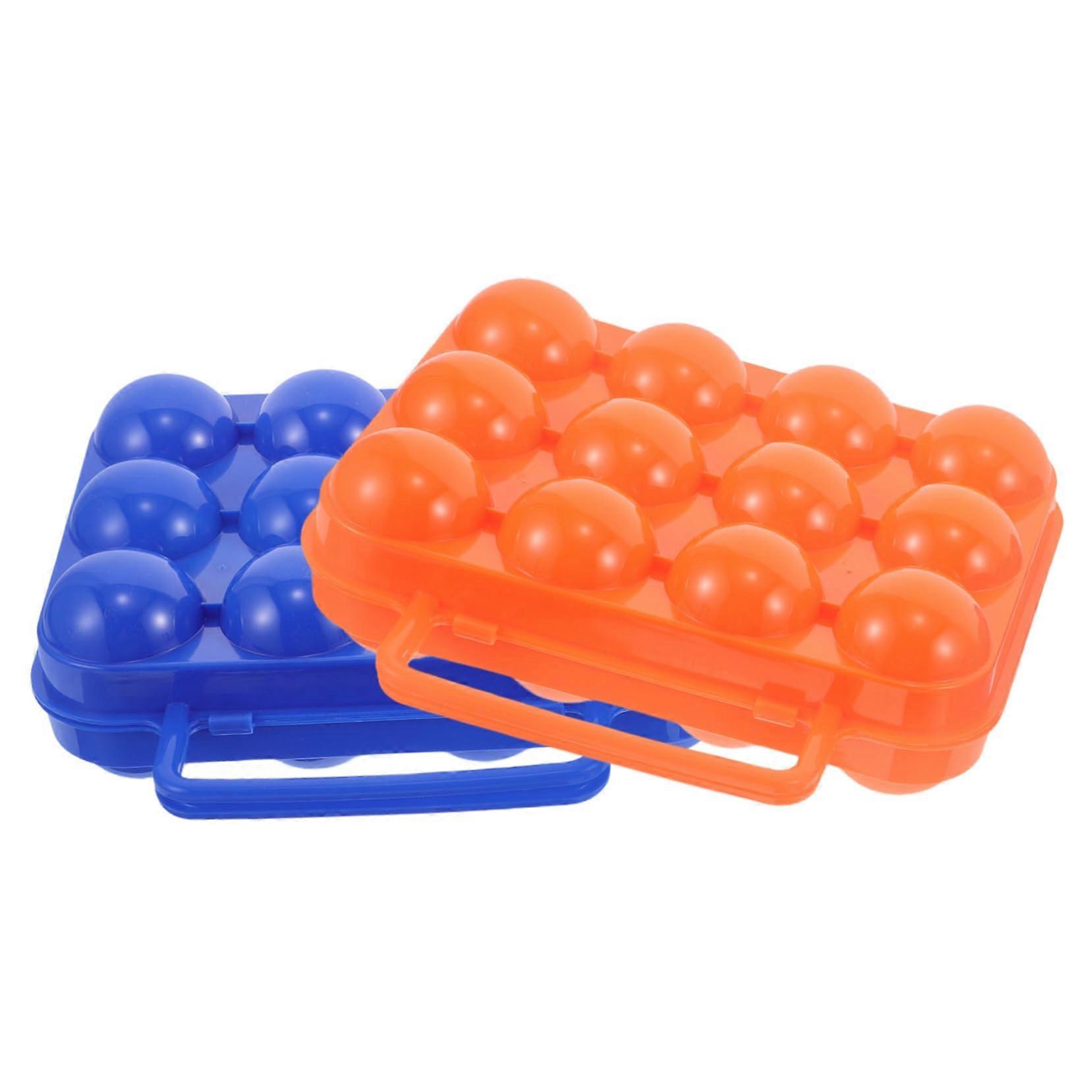2pcs Egg Storage Container with Lid, Shockproof Camping Egg Holder for 12 Eggs Outdoor Use